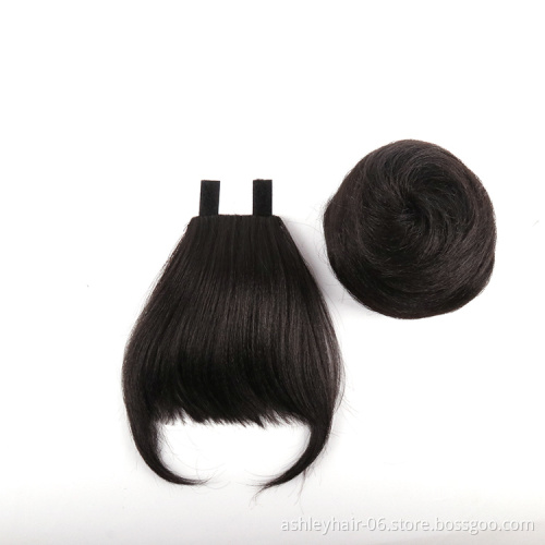 hot sale synthetic hair bun for black women fringe and bun hair extensions chignon hair pieces bun